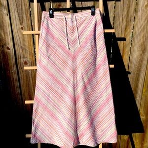 L.O.G.G.(H & M) Linen/Cotton Blend midi skirt with Pockets size 8